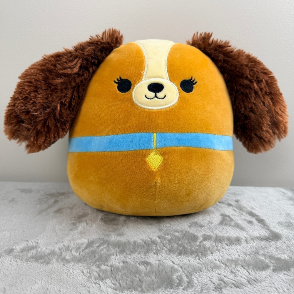 Squishmallows Disney Lady and the Tramp Lady Plush 8 inch Tan Blue Collar